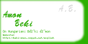 amon beki business card